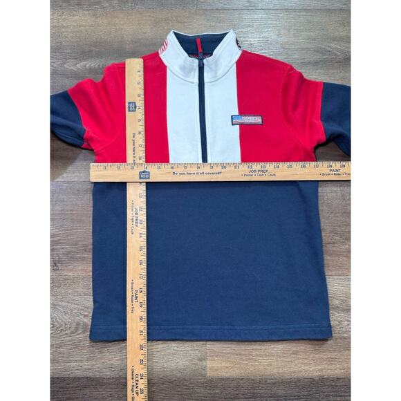 Vineyard Vines Martha's Vineyard 1/4 Zip Pullover American Flag Youth Medium - Picture 8 of 8